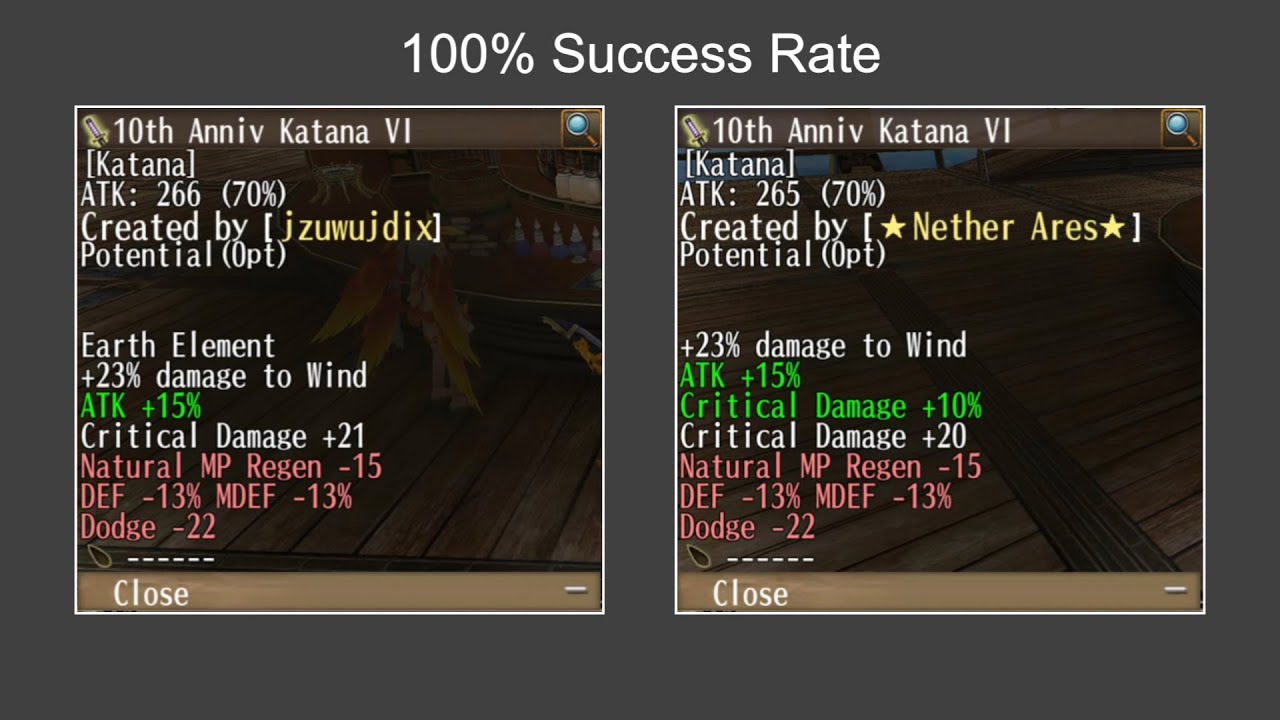 Fill Stat Formula for Katana Single & Dual (100% Success Rate) - Toram Online