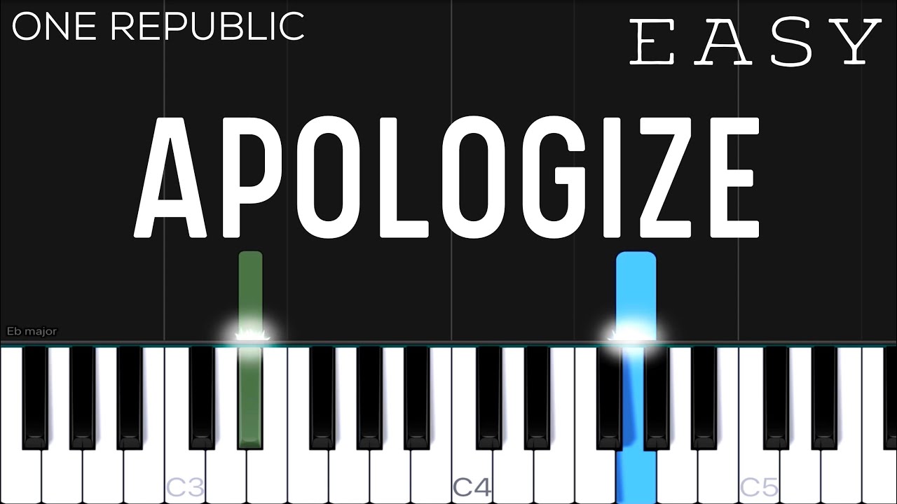 Timbaland - Apologize ft. OneRepublic | EASY Piano Tutorial