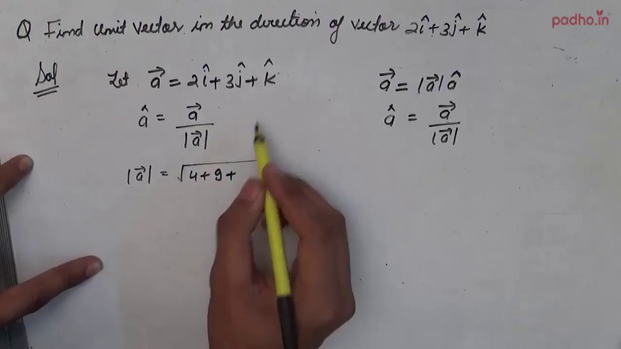 How to Find Unit Vector  of a Given Vector (Hindi) | Class 12th