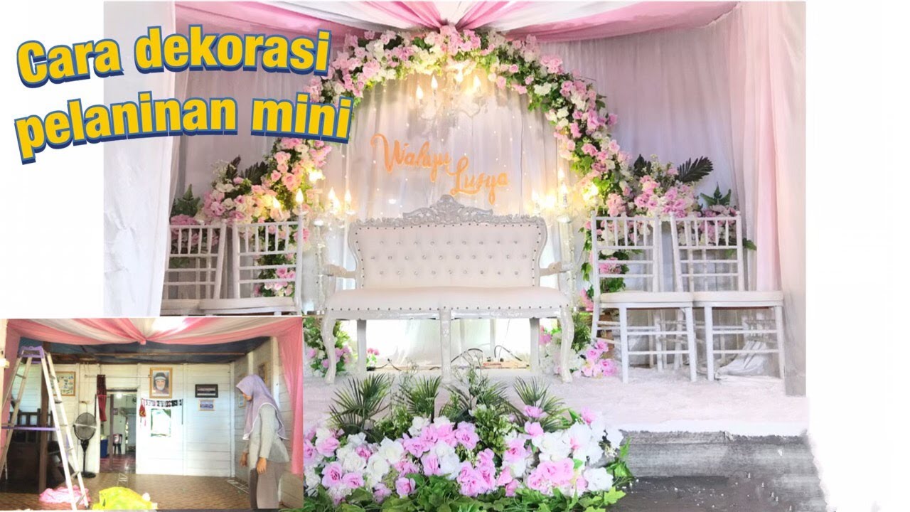 dekorasi pelaminan mini di dalam rumah