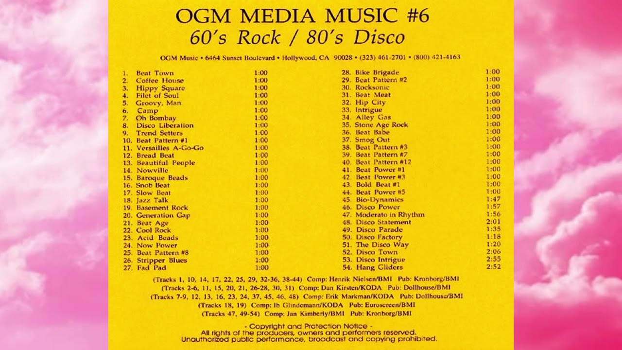 OGM Media Music #6 - PRO MED 6 - 60's Rock / 80's Disco