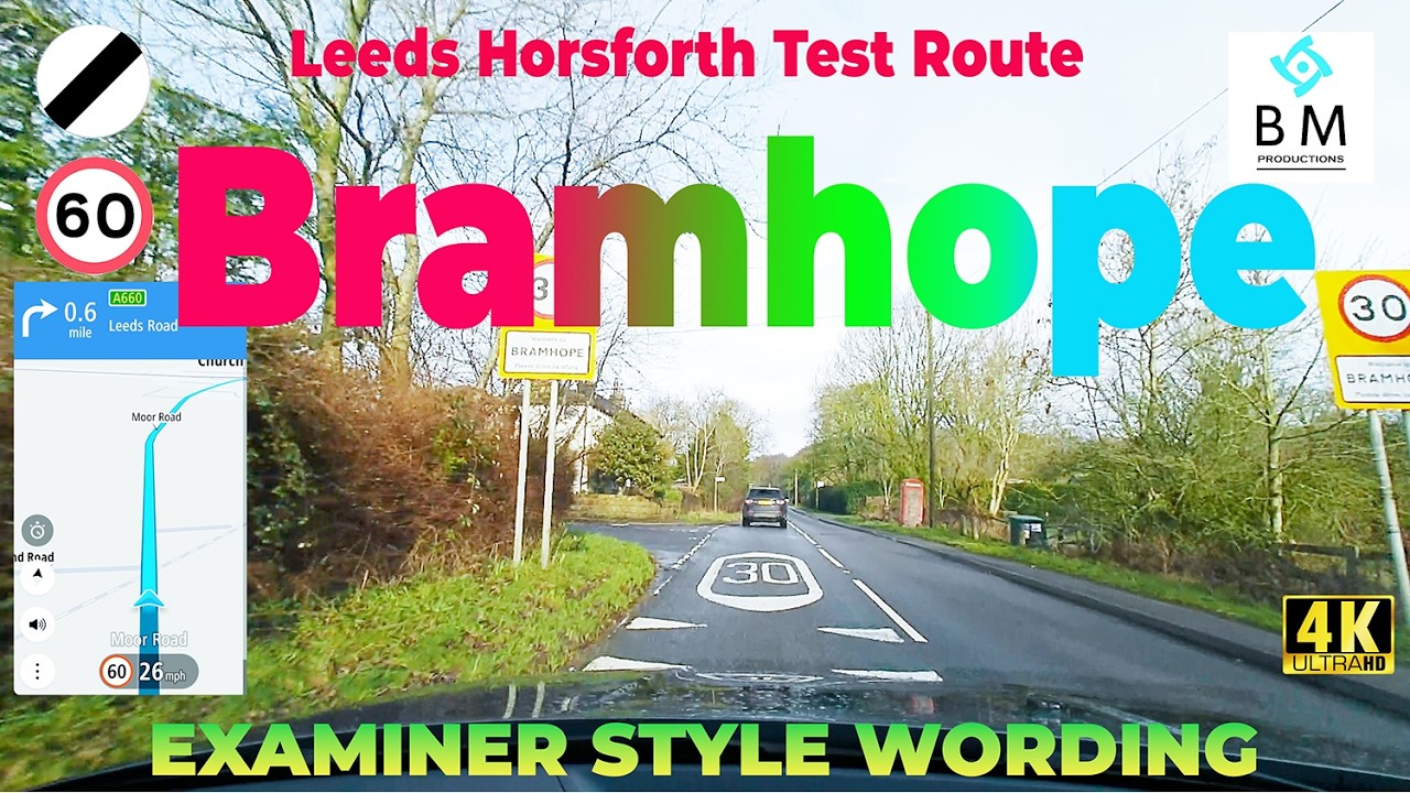 Leeds Horsforth driving test route - Bramhope