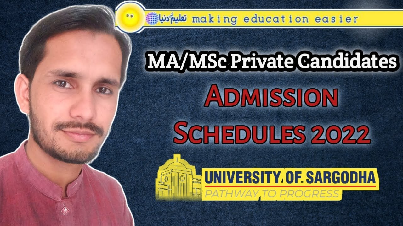 MA/MSc Private Admissions 2022 | Sargodha University | taleemkidunya