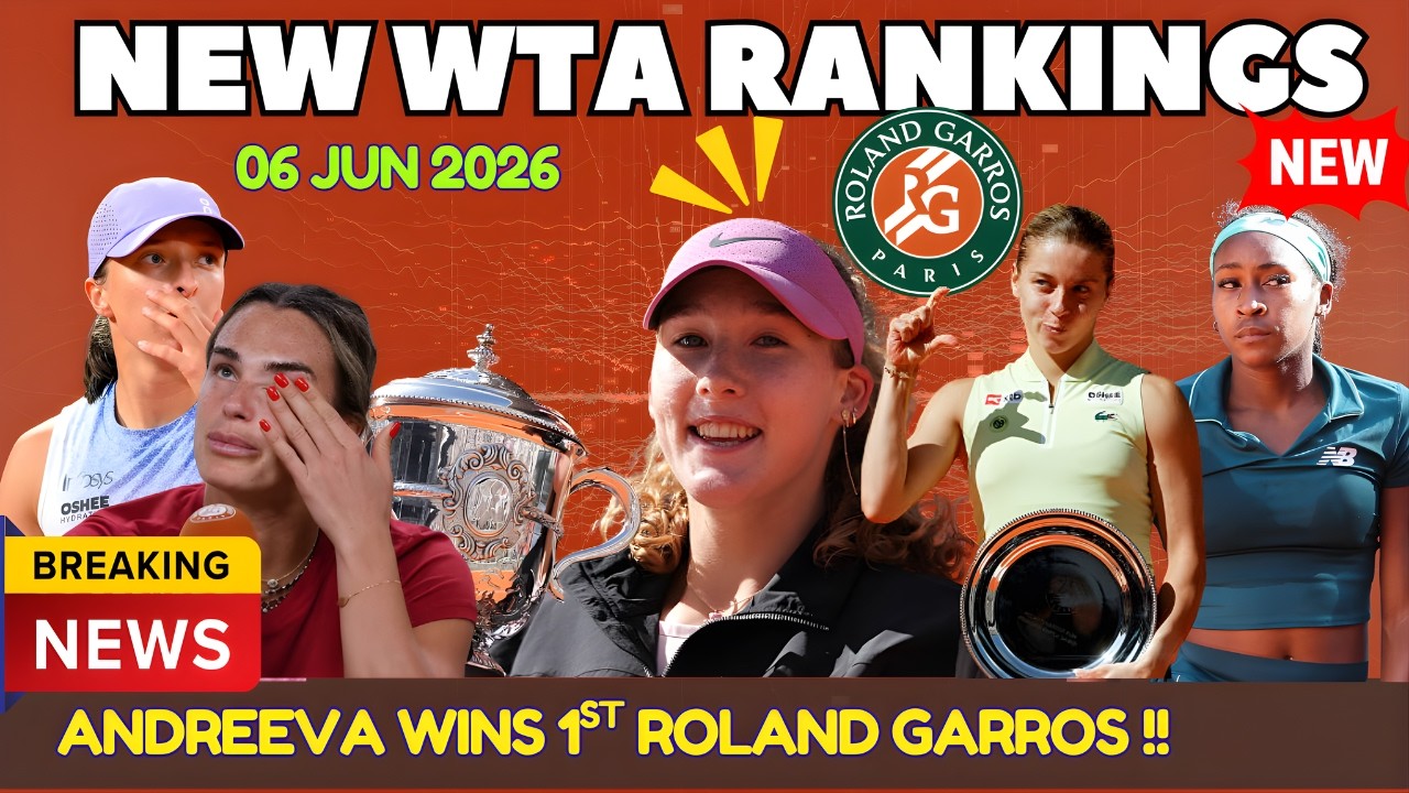 NEW WTA Rankings SHOCK! Andreeva Wins French Open 2026 | Chwalińska Rises BIG, Świątek & Gauff FALL