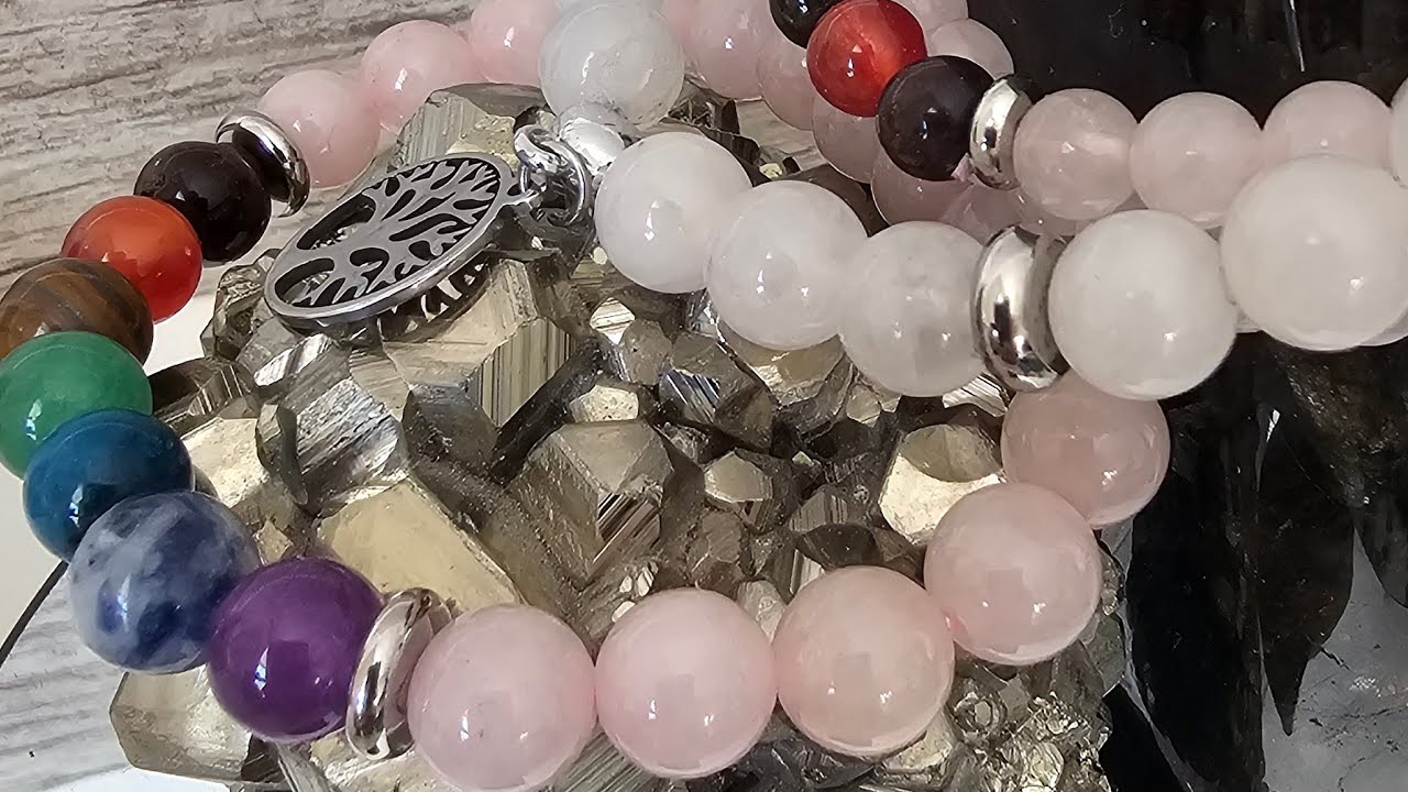 🔴 24/7 Relaxing Crystal ASMR 🌸 Rose Quartz & 7 Chakra Energy | Calm Sleep Background 4K