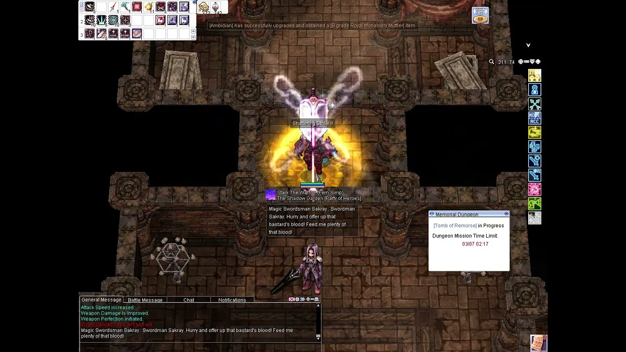 [iRO - Chaos] Meister - Tomb of Remorse - Triple Laser - feat. +14 A Destruction Axe + Ring of Evil
