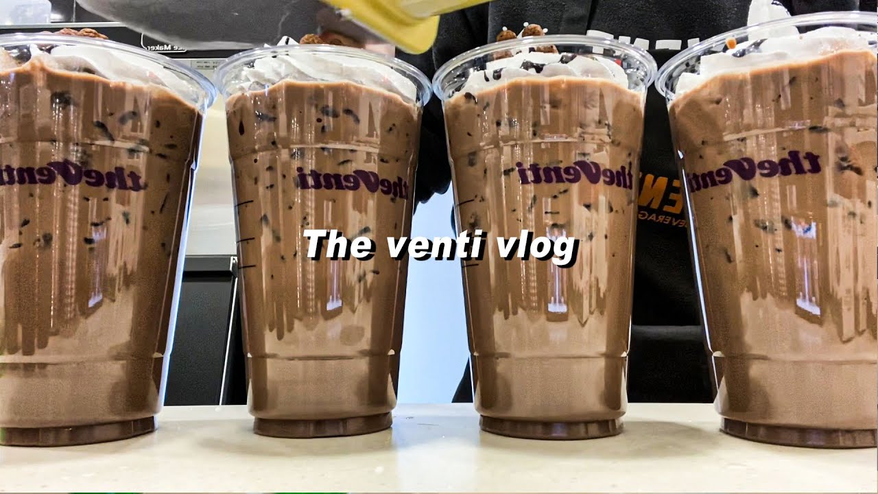 [더벤티 Cafe Vlog](ENG)업로드 텀 머선129 혐생 끝났습니다 초코라떼 7잔 만드는 더벤티 알바생 브이로그/초코라떼/민트크런치프라페/아인슈페너