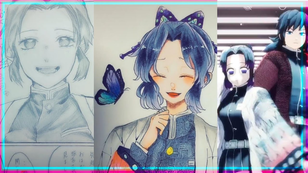 【ティックトック絵】 鬼滅の刃  胡蝶しのぶ【イラストまとめ】  Tik Tok Painting/Drawing #