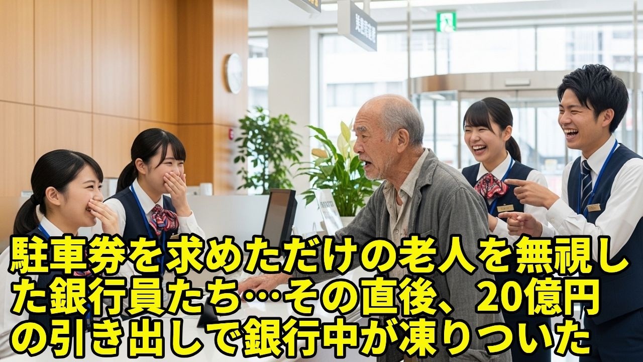 駐車券を求めただけの老人を無視した銀行員たち…その直後、20億円の引き出しで銀行中が凍りついた - 人生の物語｜心に響く感動ストーリー
