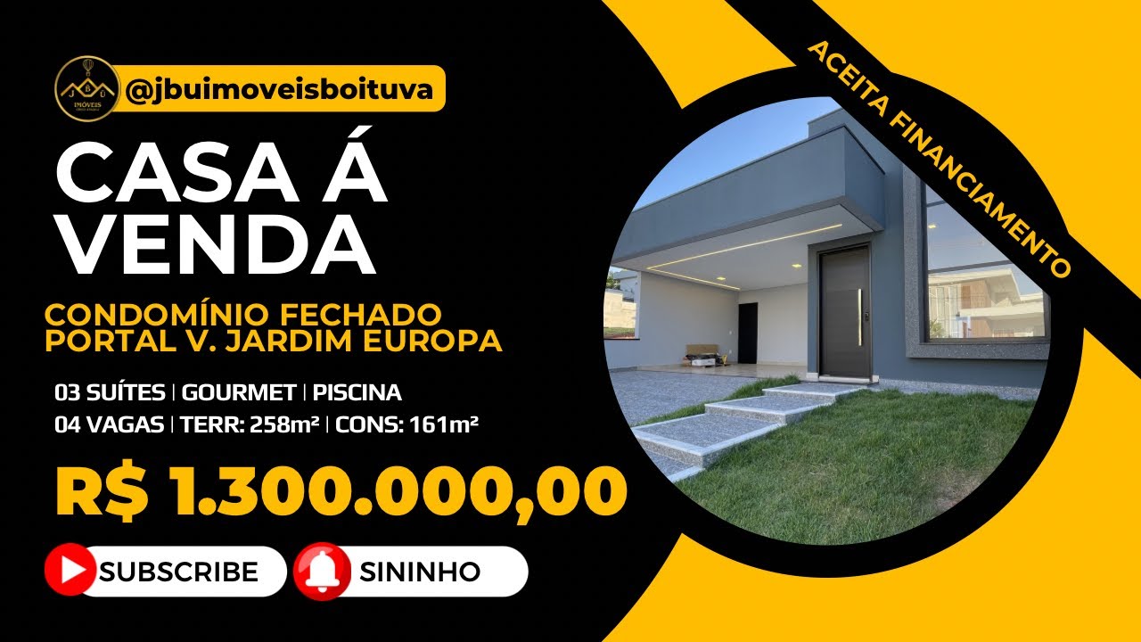 Casa moderna com 3 suítes e piscina à venda em condomínio em Boituva | Alto padrão