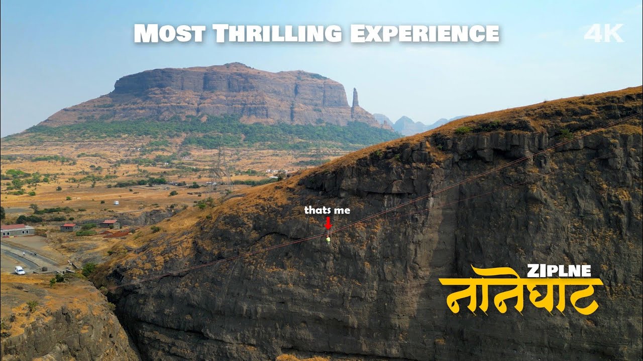 महाराष्ट्रातील (Most Thrilling) 600 Ft. ZIPLINE, जुना व्यापारी मार्ग, भिंतीवरील मोठे लेख Naneghat