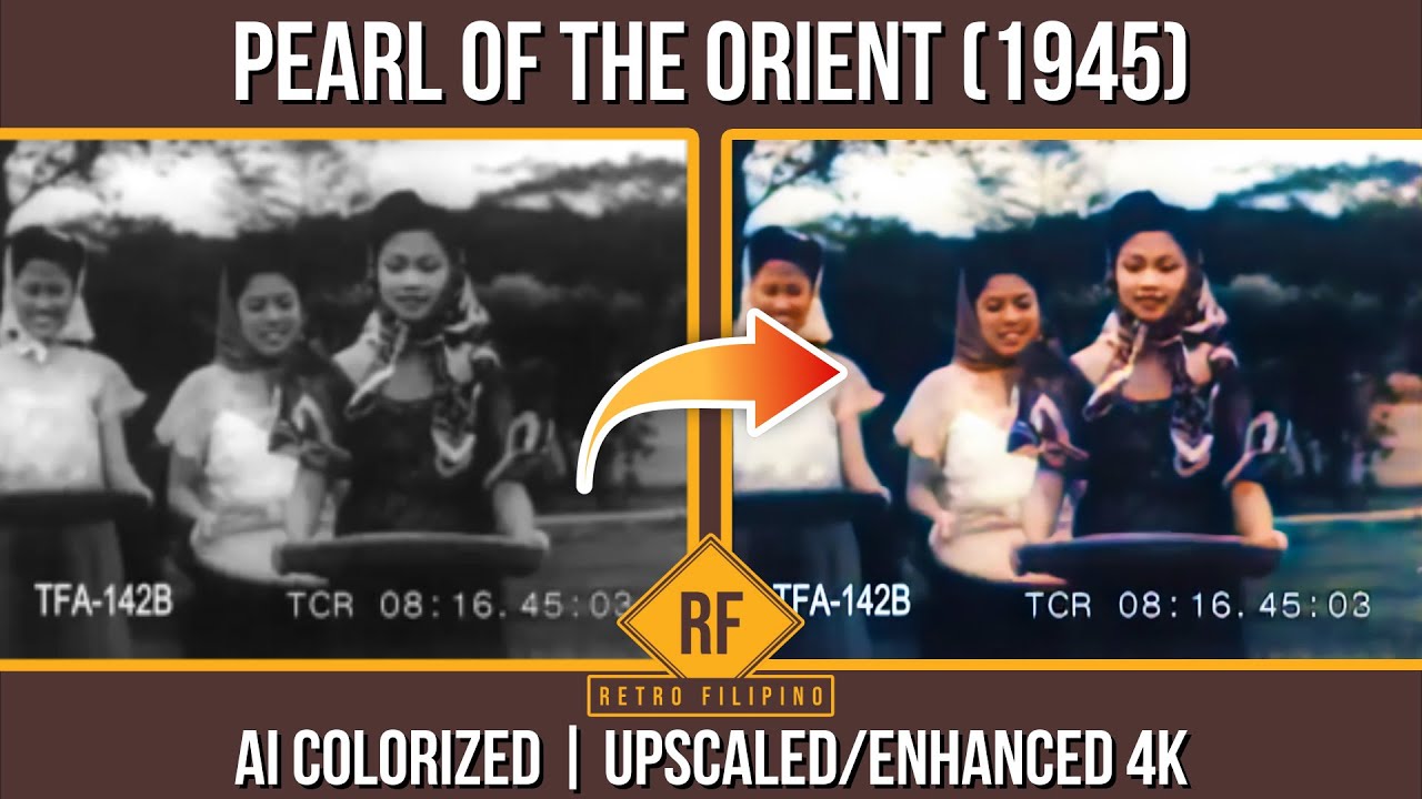 Pearl of the Orient (1948) Tour of Manila. AI Colorized Old Movie | Enhanced 4K Retro Filipino