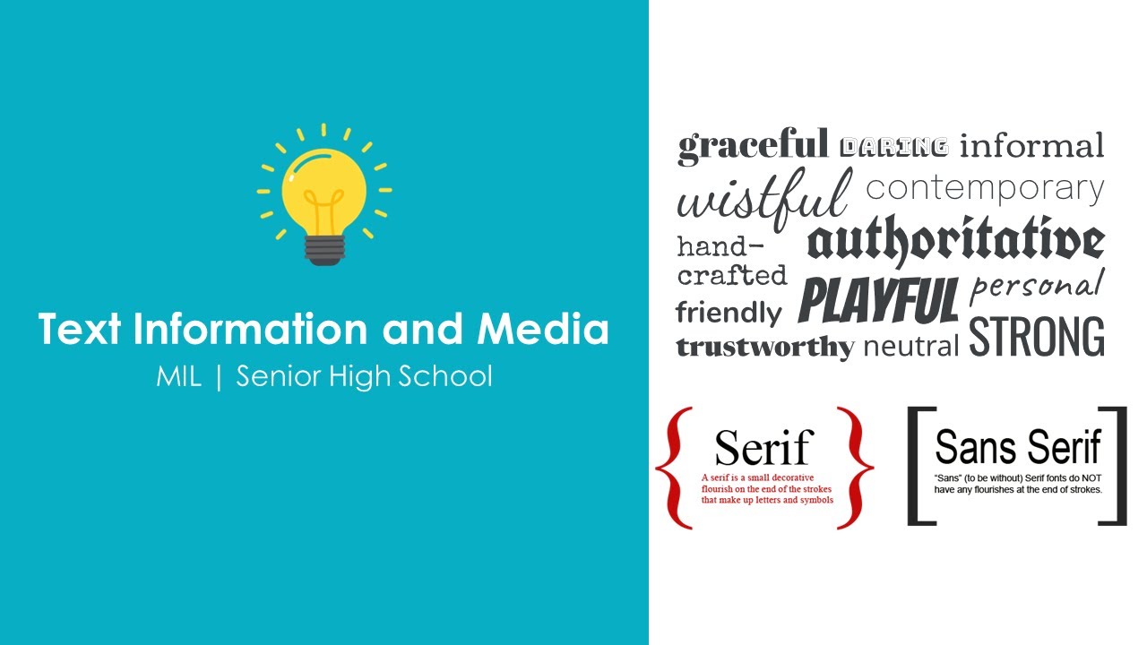 Text Information and Media (Part 1) | Types of Text and Typeface