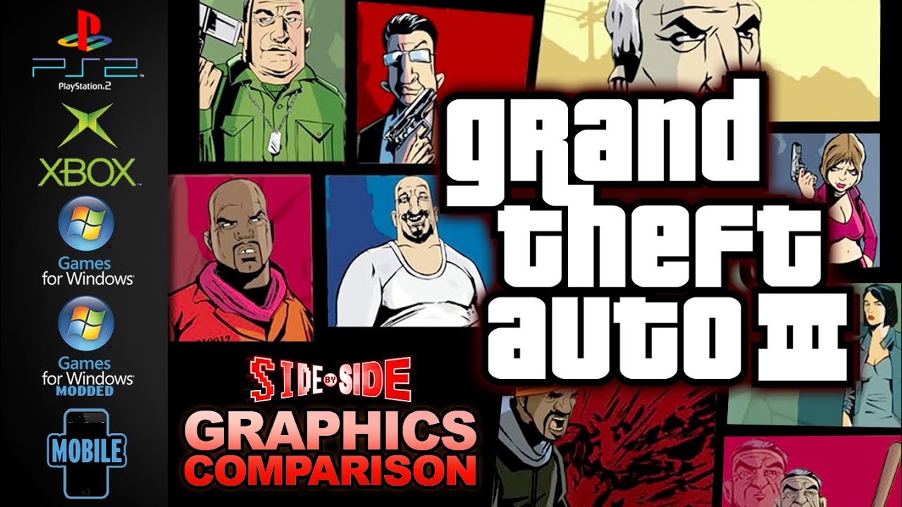Grand Theft Auto 3 | Graphics Comparison | ( PS2 , XBOX, PC , Modded , Mobile )