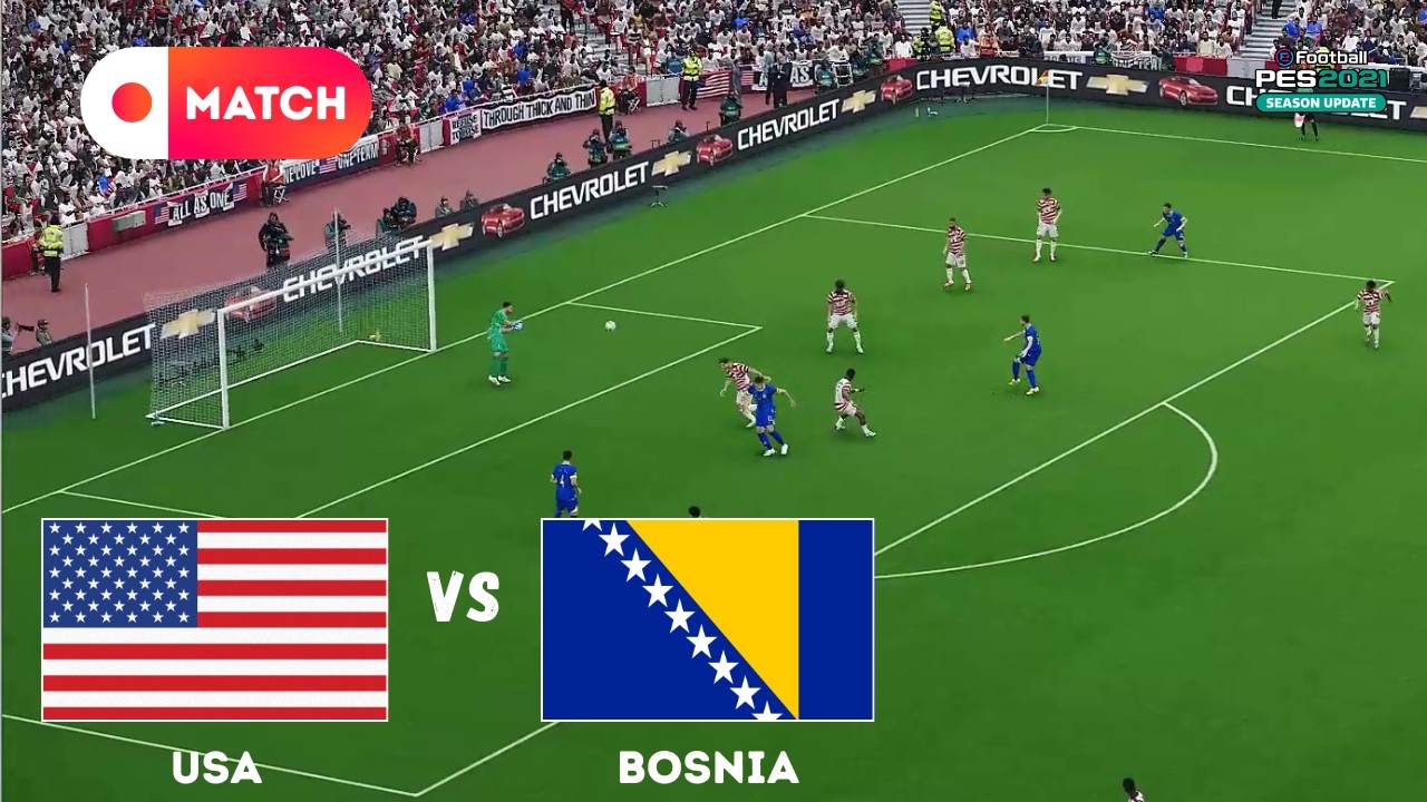 UNITED STATES vs BOSNIA | World Cup 2026 Match Simulation | eFootball PES 21 Gameplay