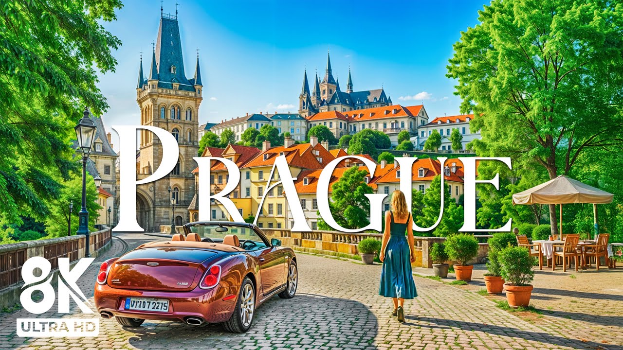 Prague 8K drone view &bull; Amazing Aerial View Of Prague | Relaxation film with calming music