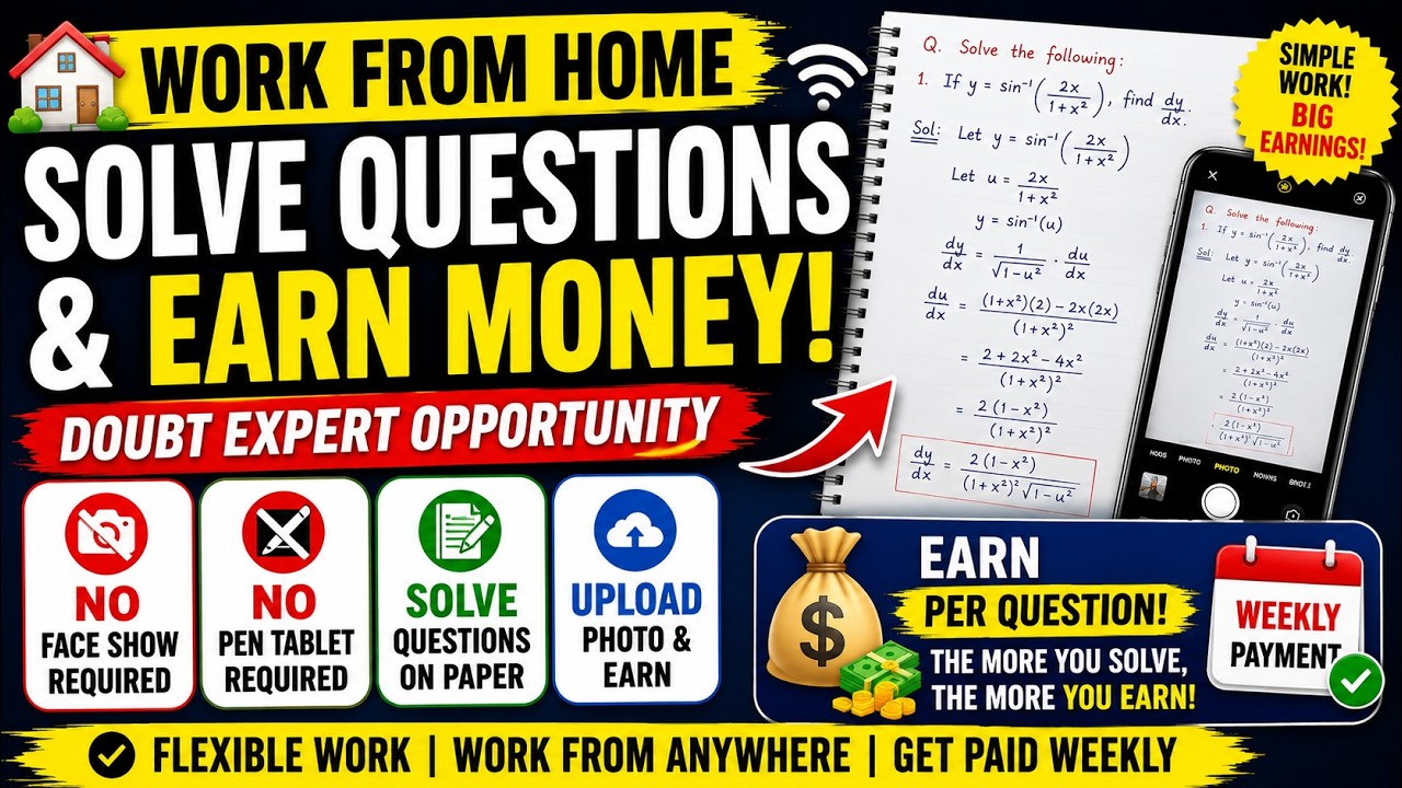 Earn Money by Solving Questions Online | Weekly Payment WFH Job