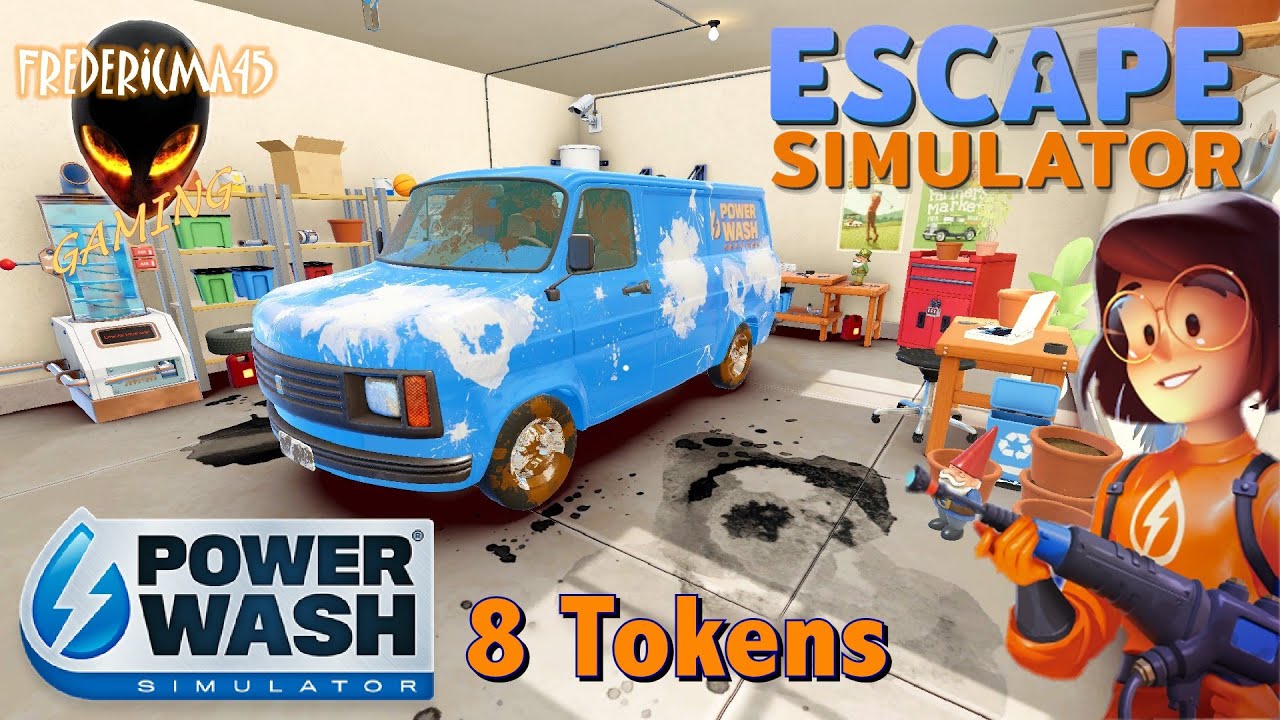 Escape Simulator POWERWASH DLC Walkthrough + 8 Tokens Location (Free Update - NEW ROOM)