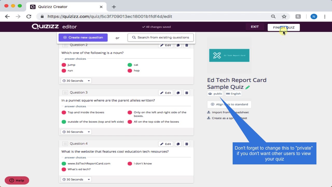 How to create a quiz on Quizizz
