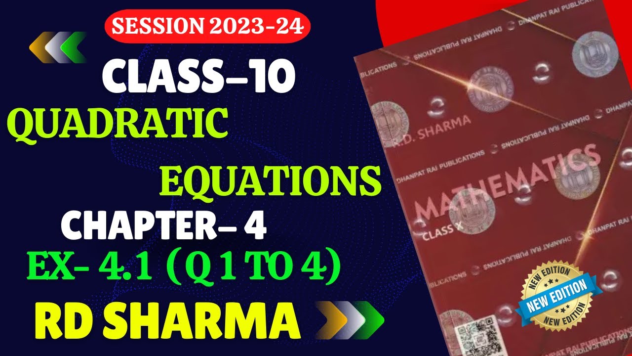 RD Sharma Class 10 Solutions Chapter 4 Quadratic Equations Exercise 4.1 | Quadratic equations |