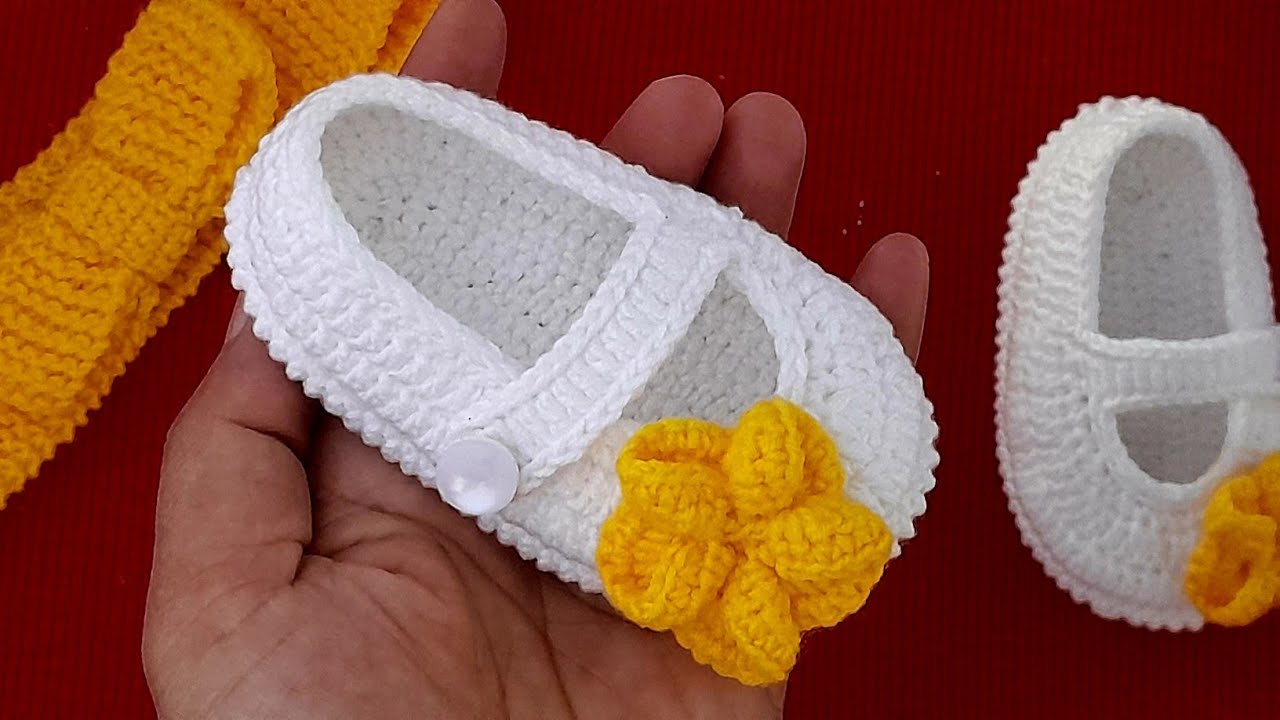 zapatitos balerinas tejidos a crochet paso a paso, talla 3 a 6 meses.