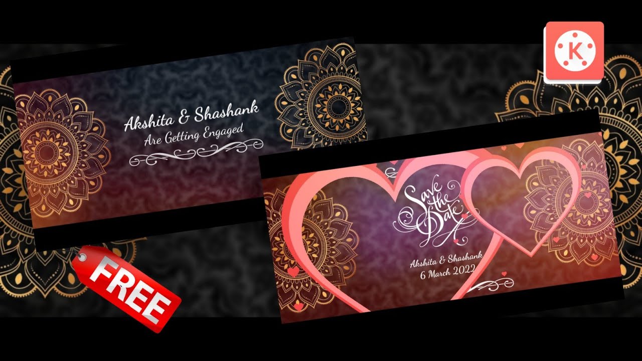 How to make Royal Black wedding invitation video | Engagement invitation video editing tutorial
