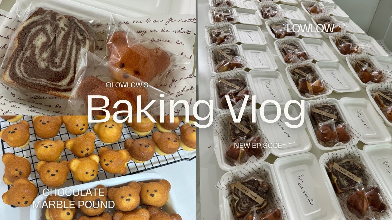 |Homebaking Vlog|초코마블파운드,곰마들렌 선물베이킹,이보다 더 쉬울수 없는 생크림파운드
