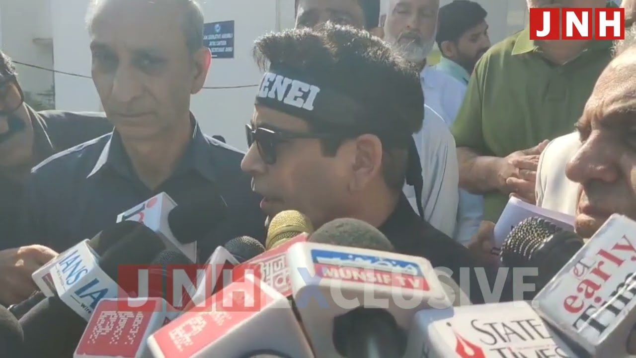 NC MLA's protest against America and Israel outside Jammu Assembly