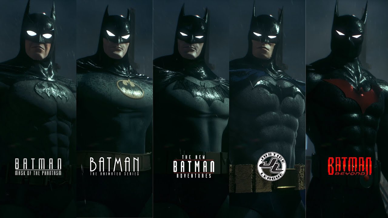 All Realistic DCAU Batsuits & Suit Ups - Batman: Arkham Knight