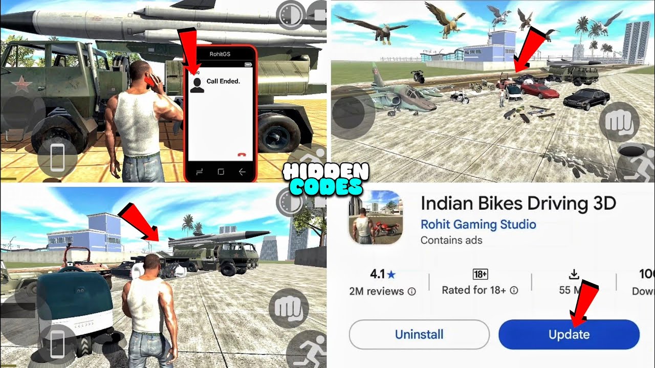 Hidden All New Cheat Code In Indian Bikes Driving 3d New Update | New Army Truck+Skateboard+Robot 