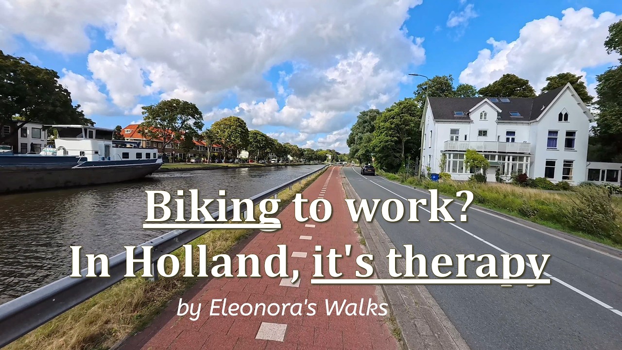 Would you bike to work if this were your daily route? 🚲 Delft to The Hague, NL | #eleonoraswalks