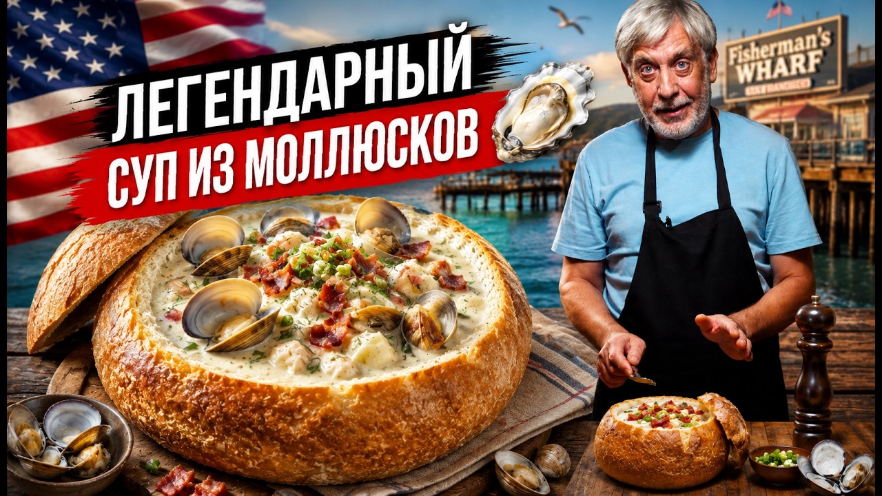 Знаменитый американский суп из моллюсков 🦪 Клем чаудер ⭐ Clam сhowder ⭐