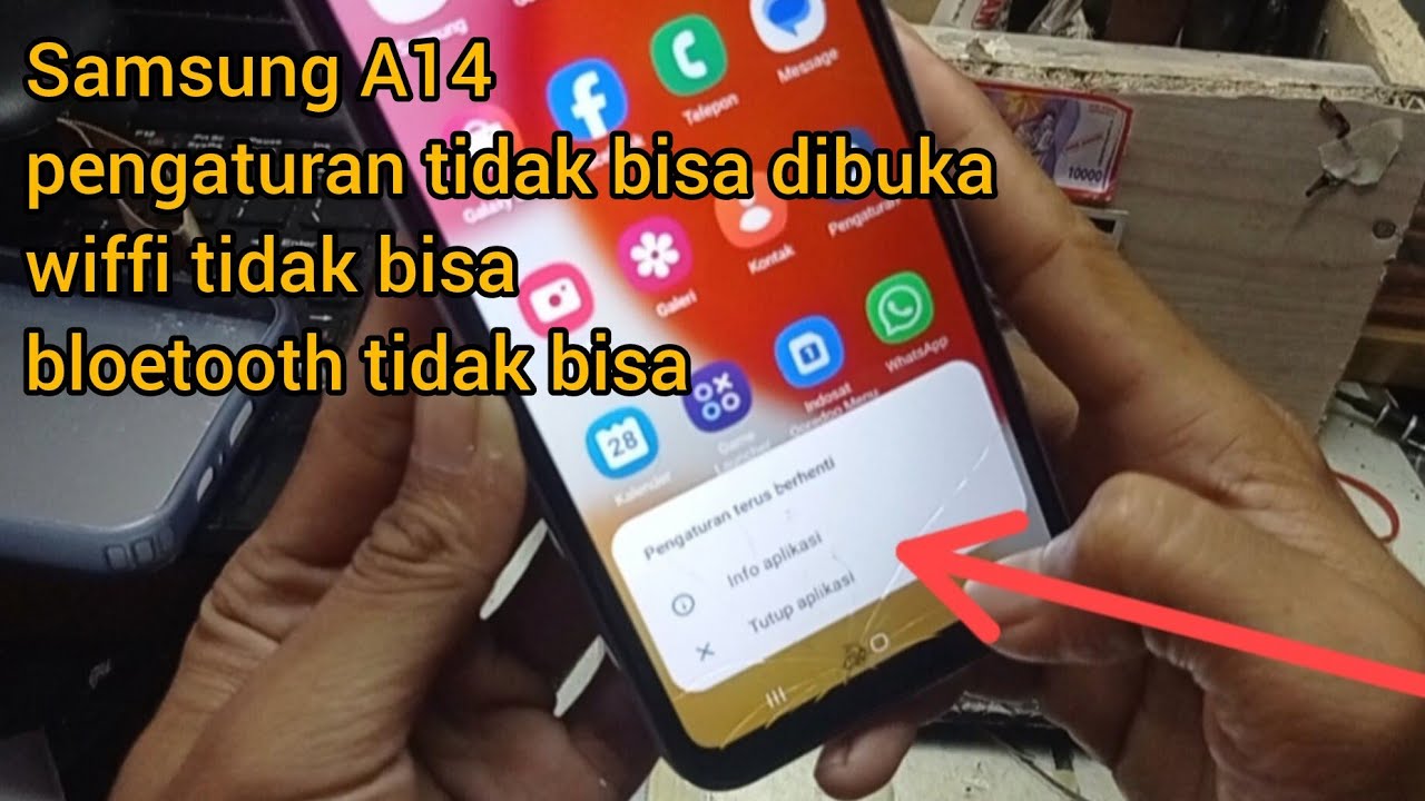 SOLUSI samsung A14 menu pengaturan tidak bisa dibuka aplikasi selalu berhenti