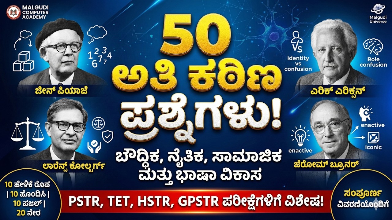 2026 ಶೈಕ್ಷಣಿಕ ಮನೋವಿಜ್ಞಾನಮಗುವಿನ ಅಭಿವೃದ್ಧಿ & ಬೋಧನಾಶಾಸ್ತ್ರPSTR | GPSTR | HSTR |KTET|CTET