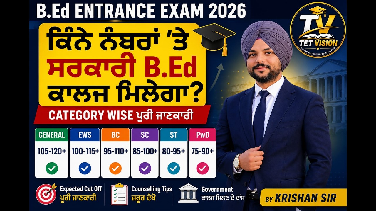 🔥 B.Ed Entrance Exam 2026 Expected Cut Off | Category Wise Cut Off (GEN/EWS/BC/SC/ST) | Krishan Sir