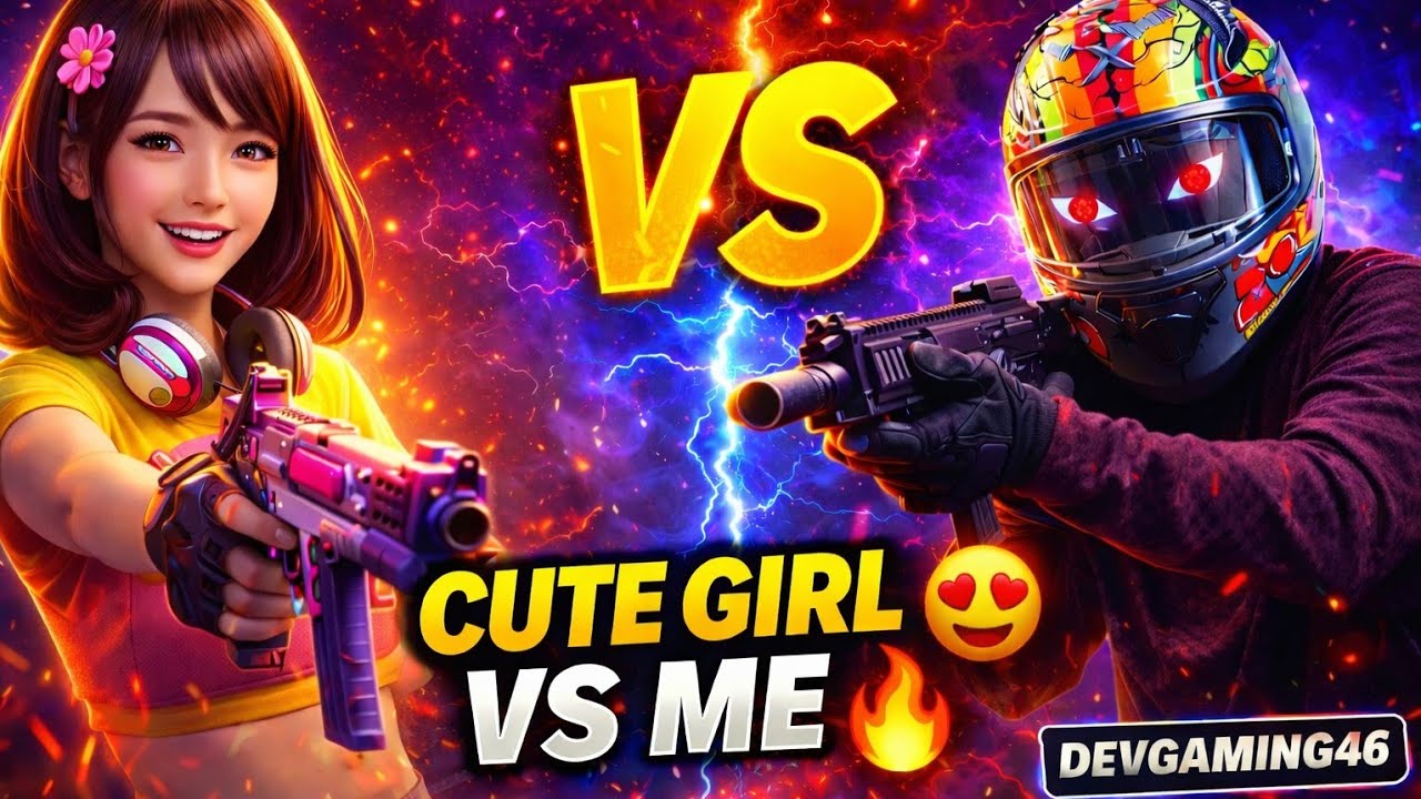 😍 Telugu Cute Girl 💕 1 Vs 1 Challenge 😂 | Free Fire  🔥 #freefire #viral #trending #devgaming4_6 