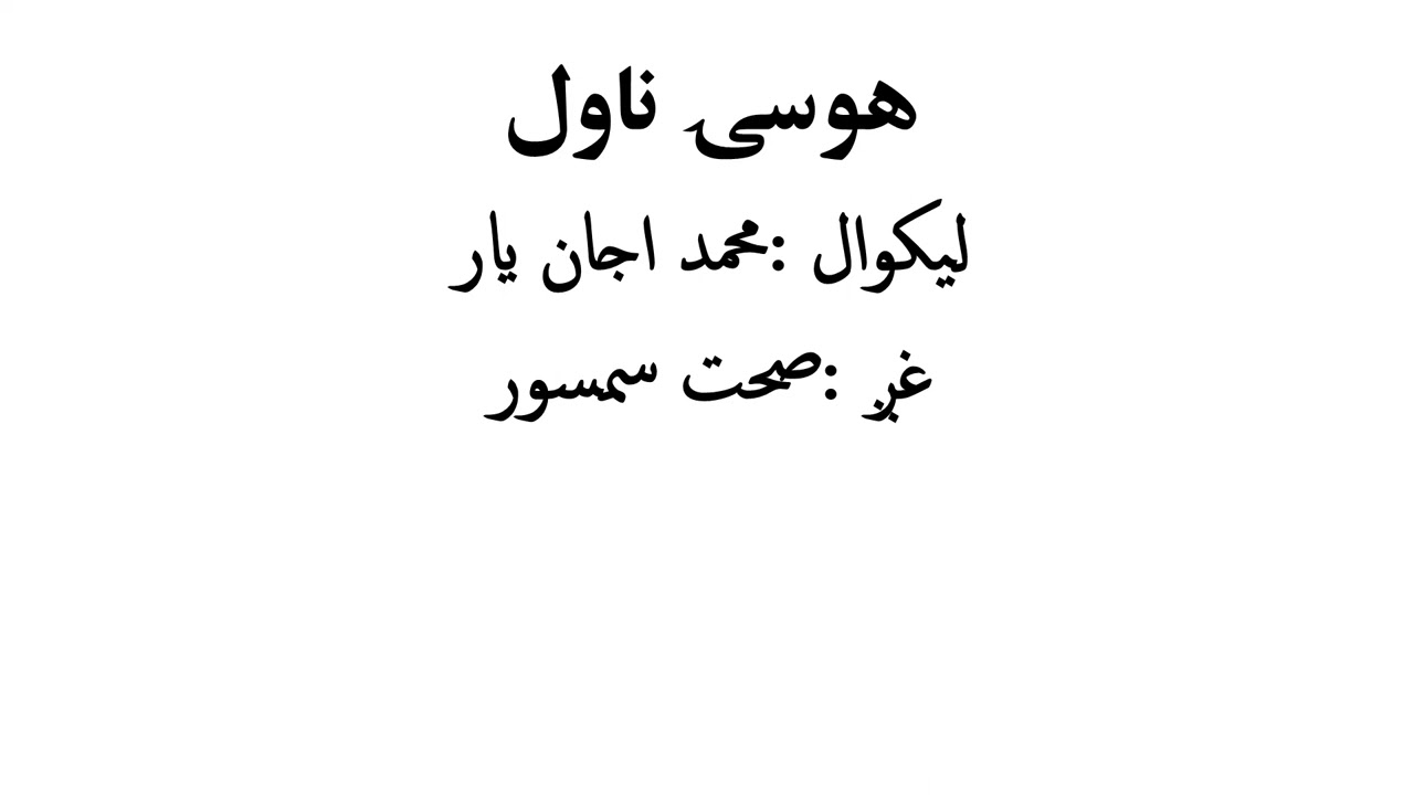 HOSAI NOVEL BOOK/ هوسۍ ناول کتاب