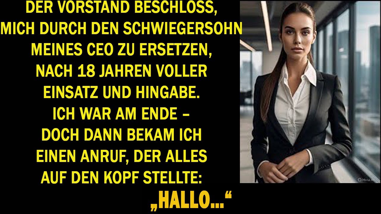 Nach 18 Jahren ersetzte mich das Board durch den CEO-Schwiegersohn – dann kam der Anruf…
