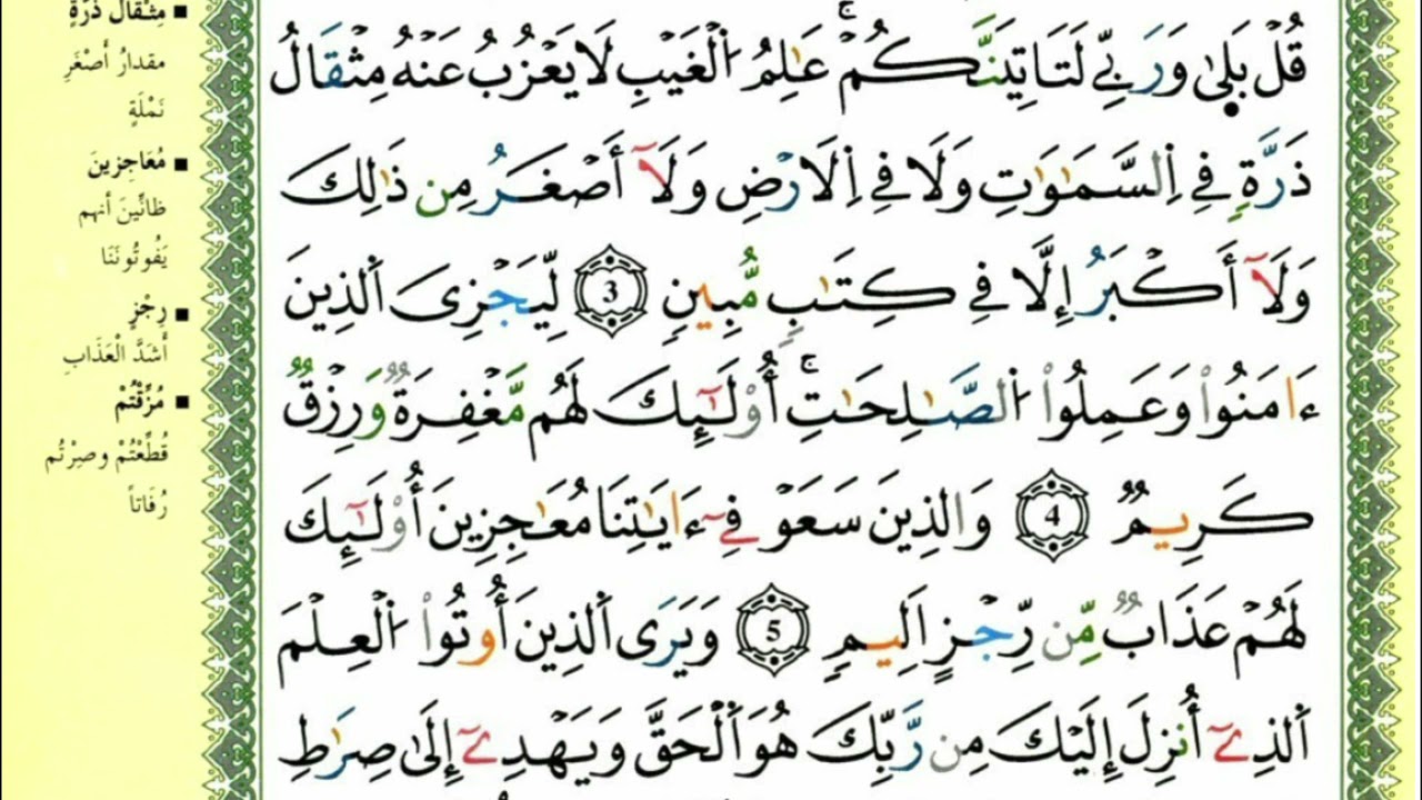 07-01: الصفحة 428 :سورة سبأ من الآية