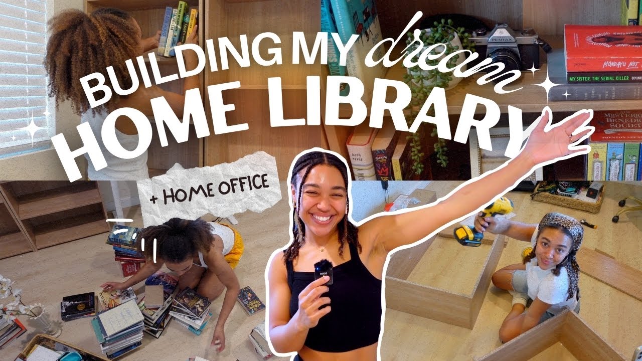building my DREAM home library + new bookshelf tour📙💫