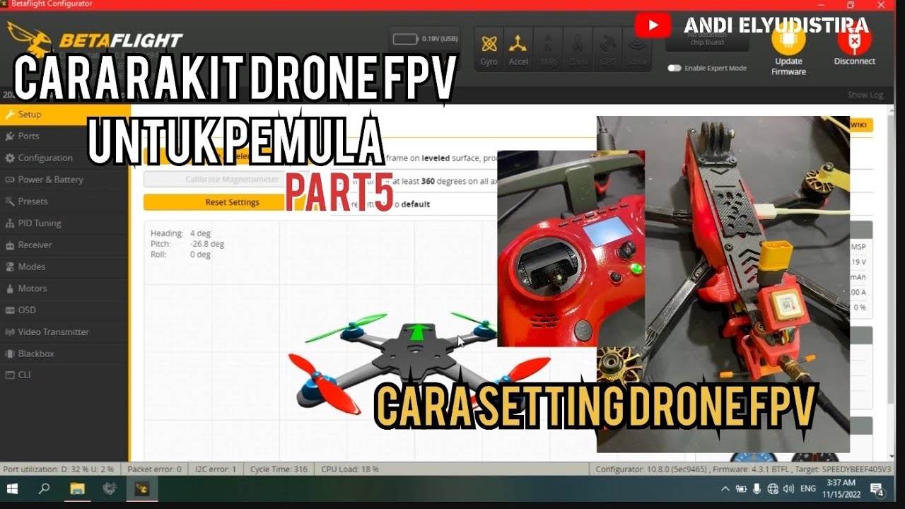 CARA SETTING DRONE FPV DI BETAFLIGHT | CARA RAKIT DRONE FPV UNTUK PEMULA