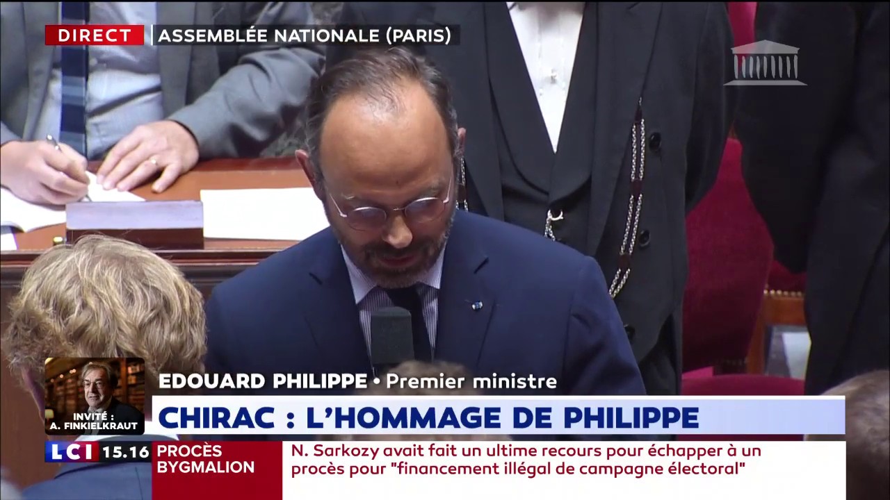 Hommage à Jacques Chirac : le discours d'Edouard Philippe à l'Assemblée nationale