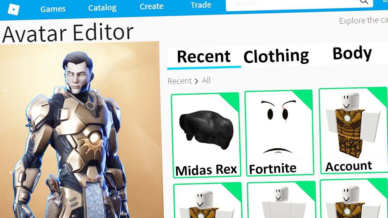 MAKING MIDAS REX a ROBLOX ACCOUNT (Fortnite)