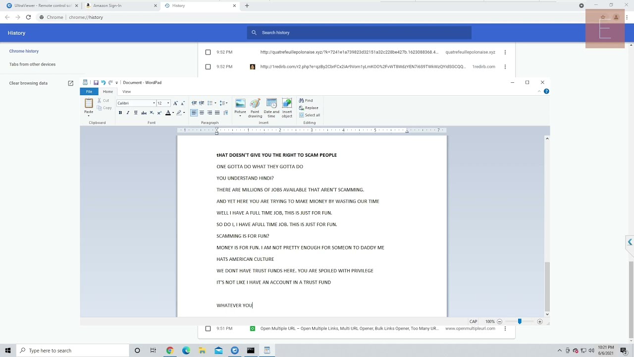 Tech Support Scammer Criticizes the American Government!