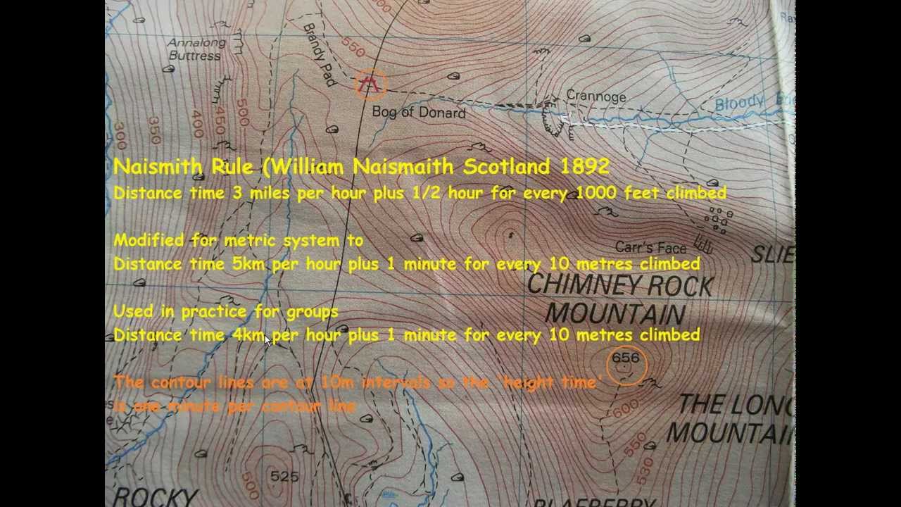 Hillwalking - Timing a walk using the Naismith Rule