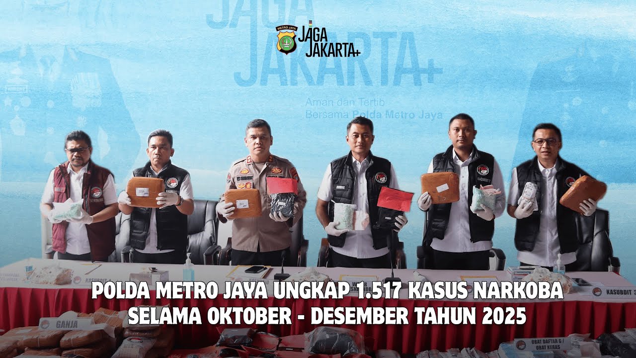 Konferensi Pers Hasil Ungkap Kasus Narkoba Periode Bulan Oktober - Desember Tahun 2025