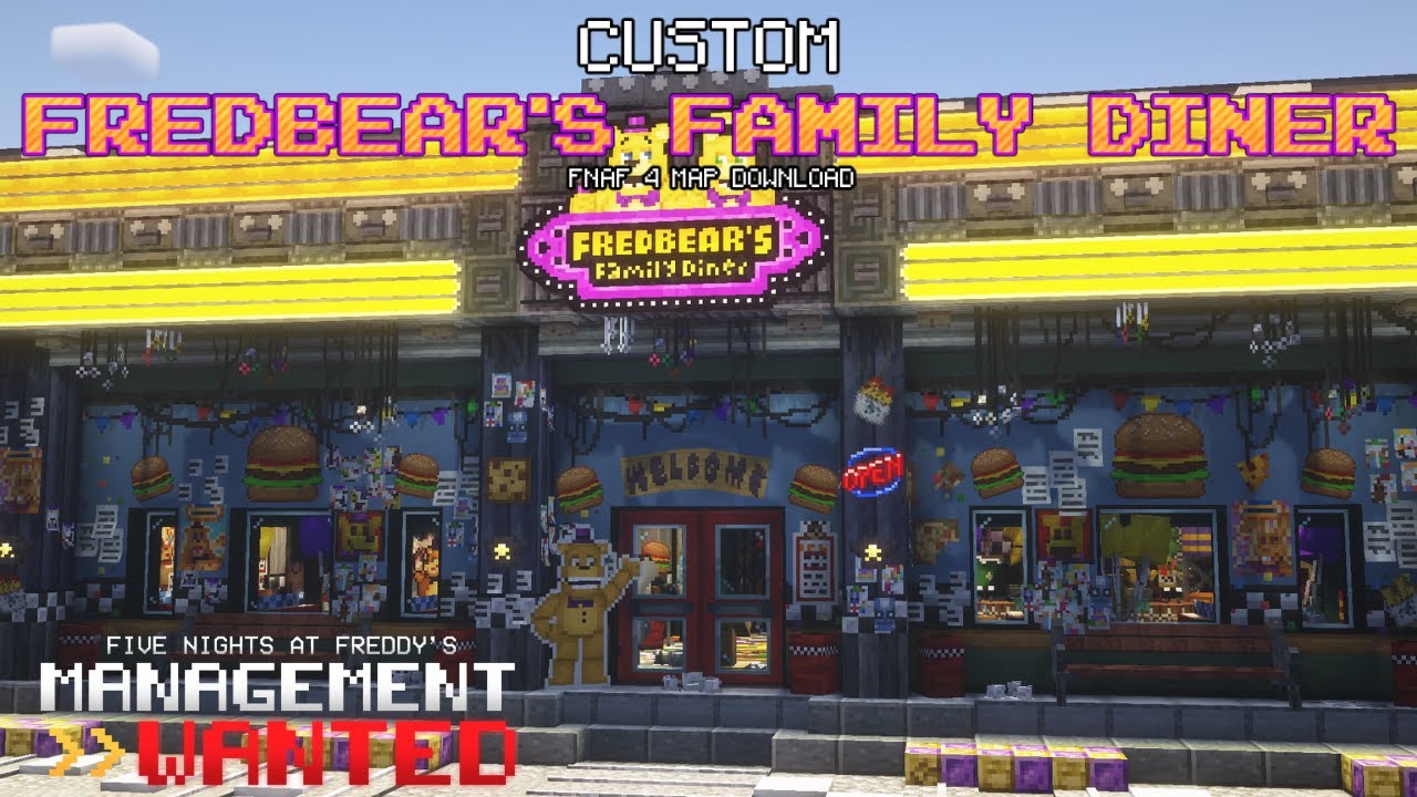 CUSTOM FREDBEAR'S FAMILY DINER Map Tour | Minecraft Management Wanted Mod