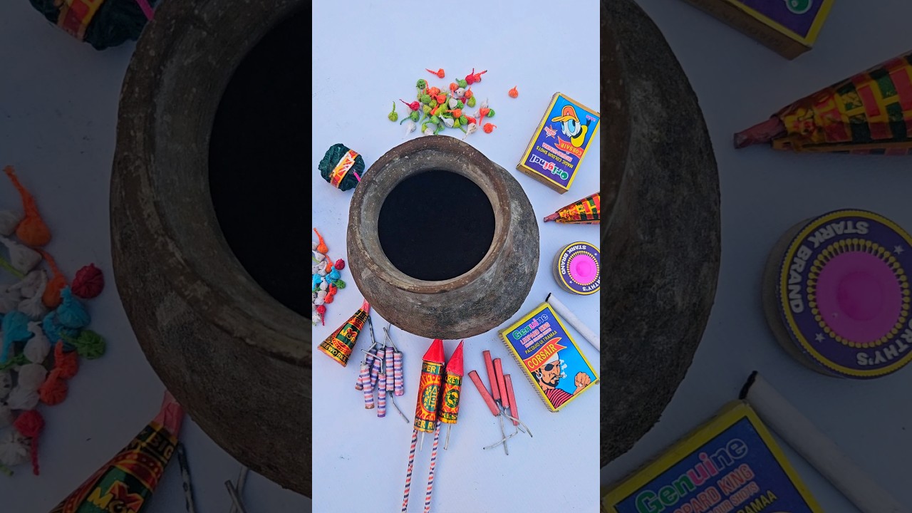 Different Types of Diwali Crackers Stash Testing In Matka 2025 🥳 Anar, Rocket, Chakra, Bidi, Nagin..