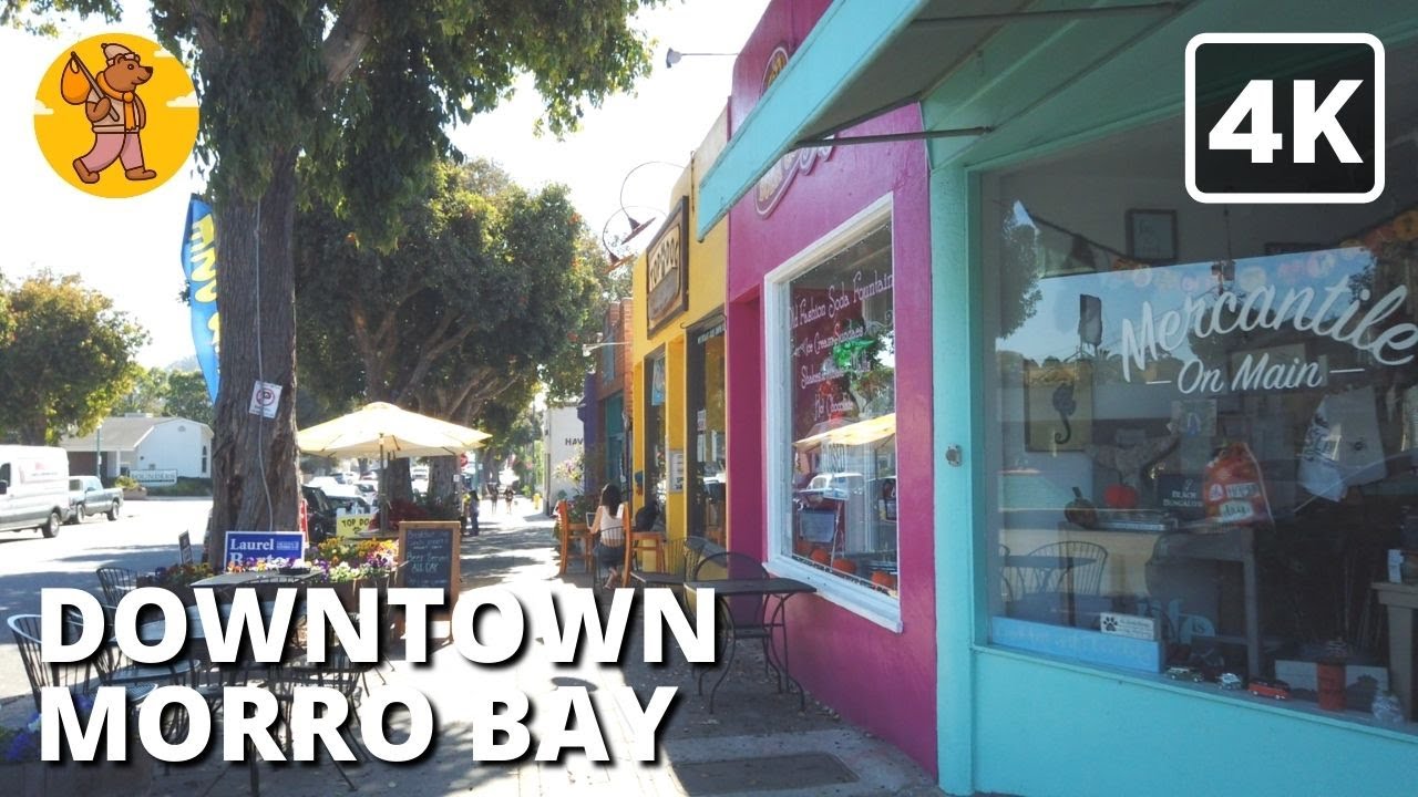4K Downtown Morro Bay Walking Tour | 🔊 Binaural Sound