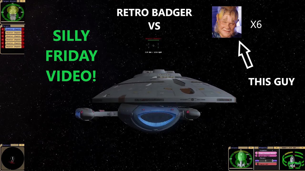 Silly Friday Video | Retro-Badger VS Neelix X6 | The Borg Even Help | Star Trek Bridge Commander |